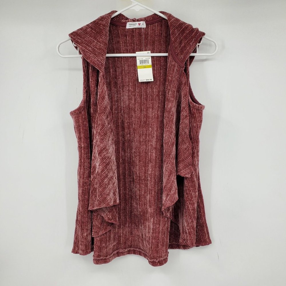 Beautees Women's Sleeveless Red Sweater